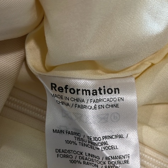 Reformation Ivory Sculpted Waist Button-Front Blouse - Picture 6 of 7